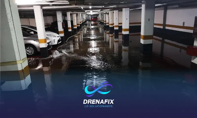 Desagote de cochera inundada